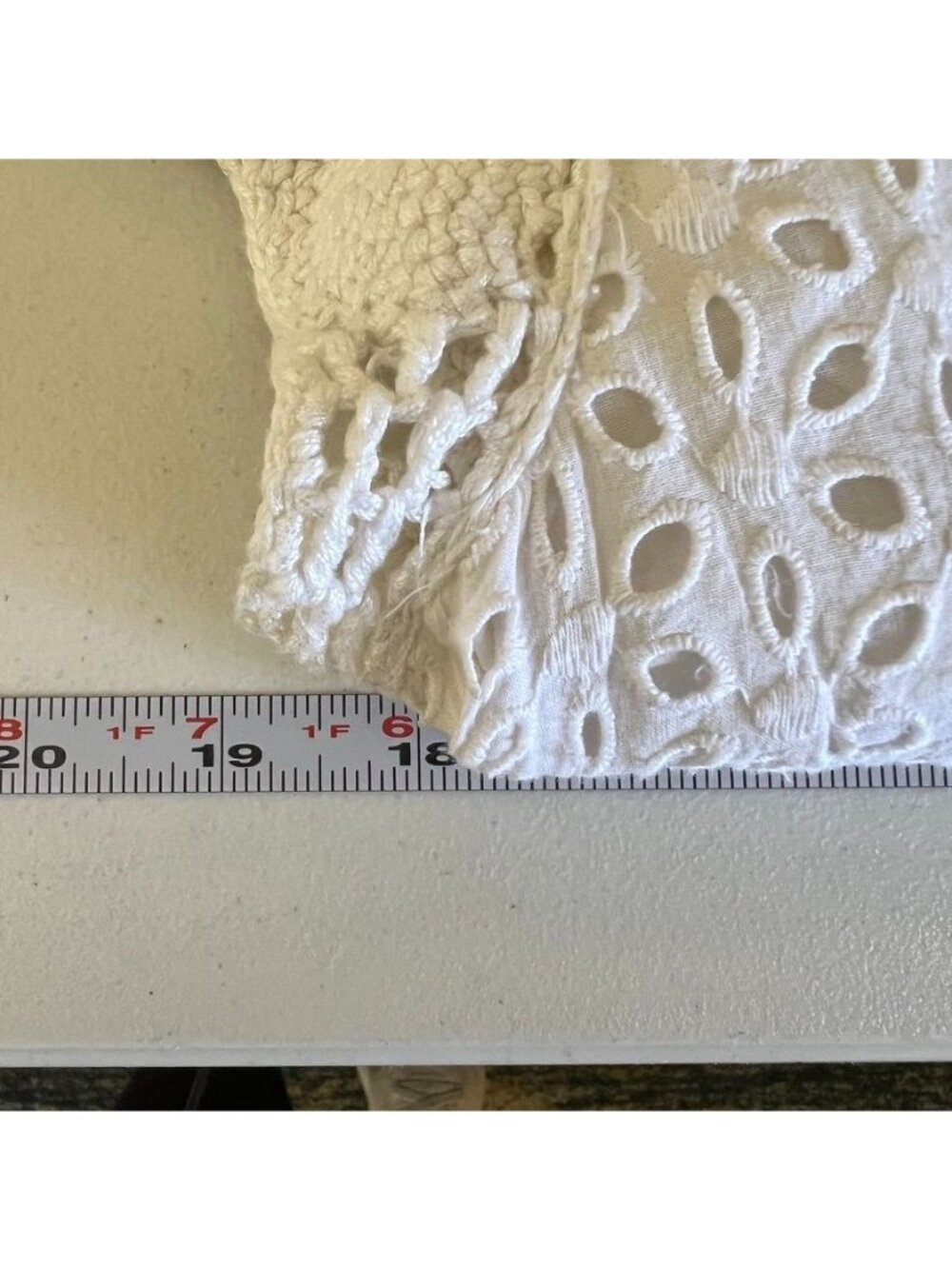 Calypso St Barth Women Sz M Dress LWD White Eyelet Crochet Lace Boho Resort - Picture 13 of 16